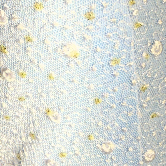 Vintage Beaded Floral Appliqués Peasant Dress Blue XL - Picture 14 of 14
